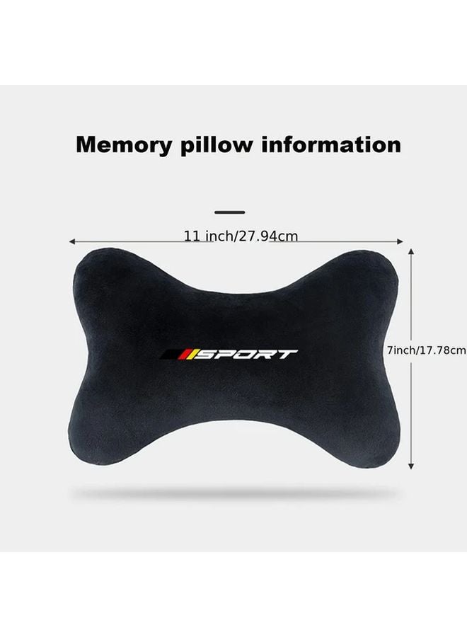 Universal Black Car Headrest Seat Soft Plush Head Neck Support Breathable Comfort For Most Models - Image 4